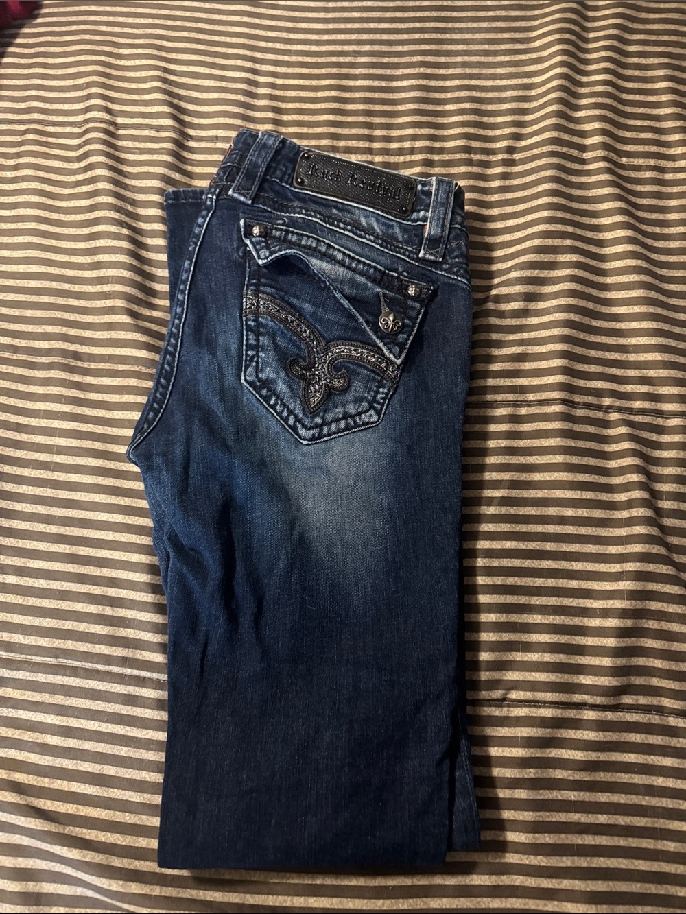 Rock Revival Women's Indigo Straight Leg Jeans with Embroidered Back Pocket